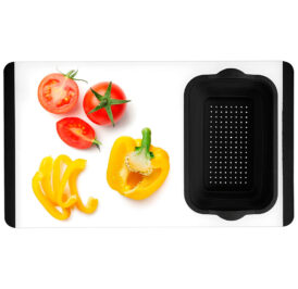 Tabua de Corte Com Escorredor Cuisinart CTG-00-CBCC Branco Com Preto 50CM - Imagem 2