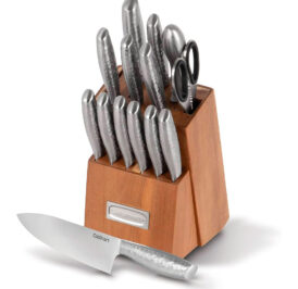 Jogo de Facas Japonesas com Bloco Cuisinart HHC-15AMC Inoxidavel Hand Hammered -15 Peças - Imagem 1