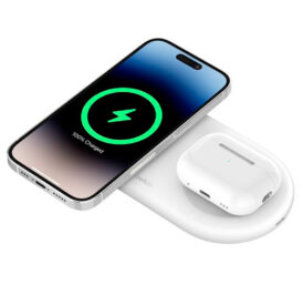 Carregador Magnético Wireless Belkin WIZ021vfWH 2-IN-1 15W Boostcharge Qi2 Magsafe - Branco - Imagem 3