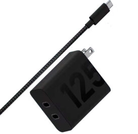 Carregador de Parede Motorola PG38C06718 125W Turbopower Duo USB-C + Cabo USB-C - Preto - Imagem 1