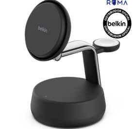 Carregador Wireless Belkin WIZ040KQCH 25W 3-IN-1 Magsafe Qi2 iPhone-Airpod-Watch Charcoal - Imagem 1
