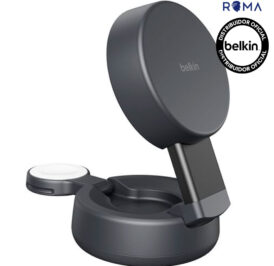 Carregador Wireless Belkin WIZ043KQCH 2-IN-1 25W Magsafe Qi2 iPhone-Watch – Charcoal - Imagem 1