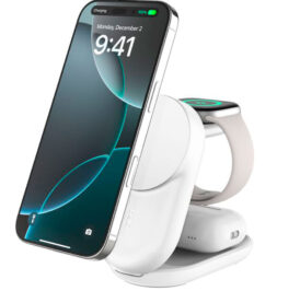 Carregador Wireless Belkin WIZ037KQWH 3-IN-1 25W Magsafe Qi2 iPhone-Airpod-Watch Branco - Imagem 2