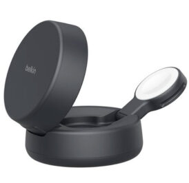 Carregador Wireless Belkin WIZ043KQCH 2-IN-1 25W Magsafe Qi2 iPhone-Watch – Charcoal - Imagem 3