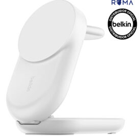 Carregador Wireless Belkin WIZ037KQWH 3-IN-1 25W Magsafe Qi2 iPhone-Airpod-Watch Branco - Imagem 1