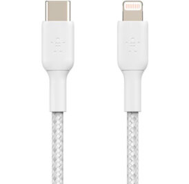 Cabo Belkin BoostCharge USB-C/Lightning 1M Braided Branco CAA004BT1MWH - Imagem 2