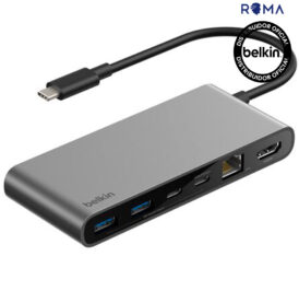 Hub Belkin INC024FQSGY USB-C (2 USB-A/2 USB-C/Ethernet/HDMI/MicroSD/SD)8IN1 Space Gray - Imagem 1