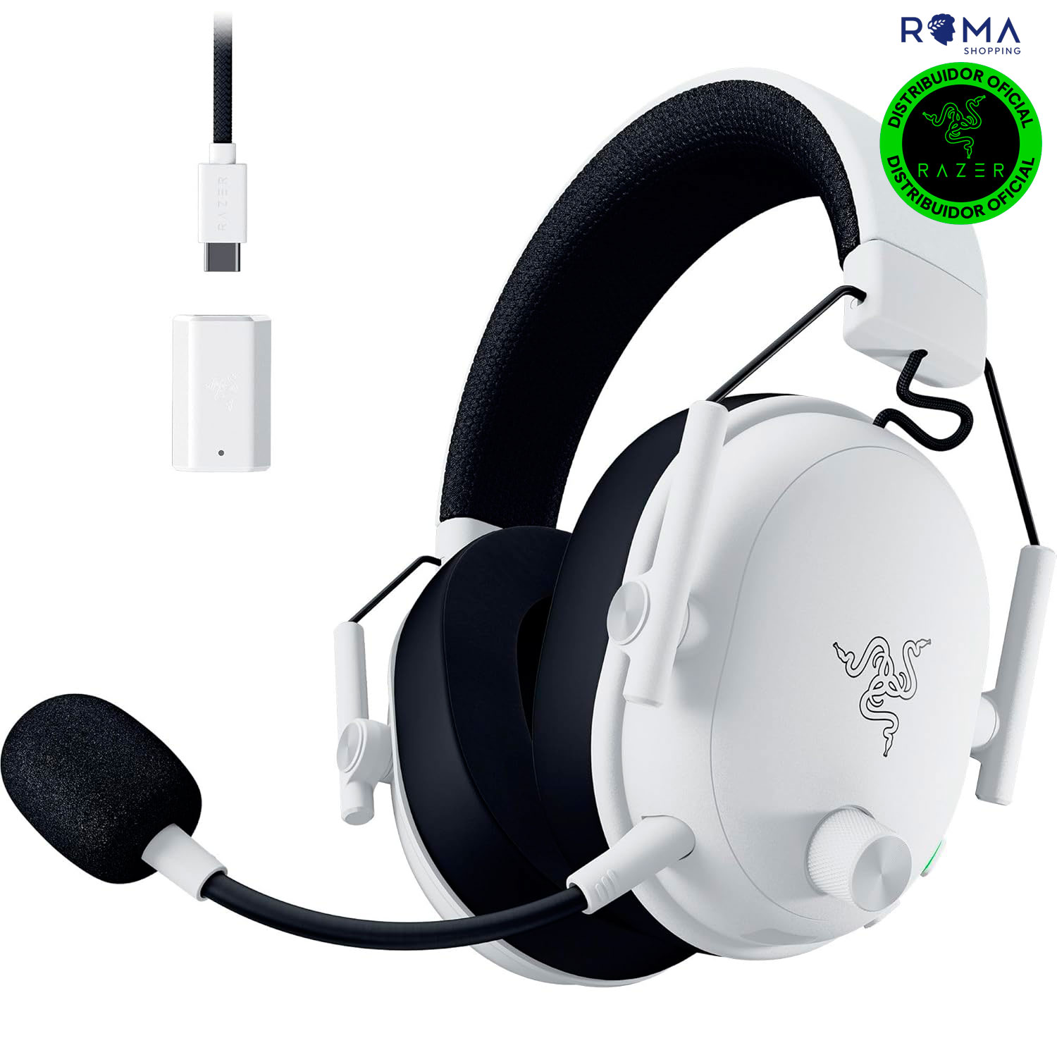 Headset Razer BlackShark V3 Nasa Wireless - Branco RZ04-05410400-R3U1
