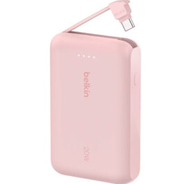 Carregador Portátil Belkin BoostCharge 10K com Cabo Integrado Rosa - BPB021FQPK - Imagem 3
