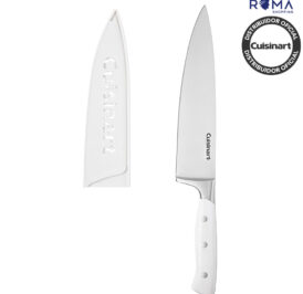 Faca do Chef Cuisinart TRCW-H8CFC Aço Alemão com Protetor de Lâmina 20CM Branco - Imagem 1