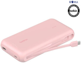 Carregador Portátil Belkin BoostCharge 20K com Cabo Integrado Rosa - BPB024FQPK - Imagem 1