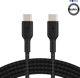 Cabo Belkin USB-C/USB-C 1M Braided Preto CAB004BT1MBK - Imagem 1