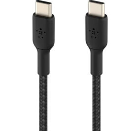 Cabo Belkin USB-C/USB-C 1M Braided Preto CAB004BT1MBK - Imagem 2